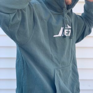 Green and white vintage jets hoodie